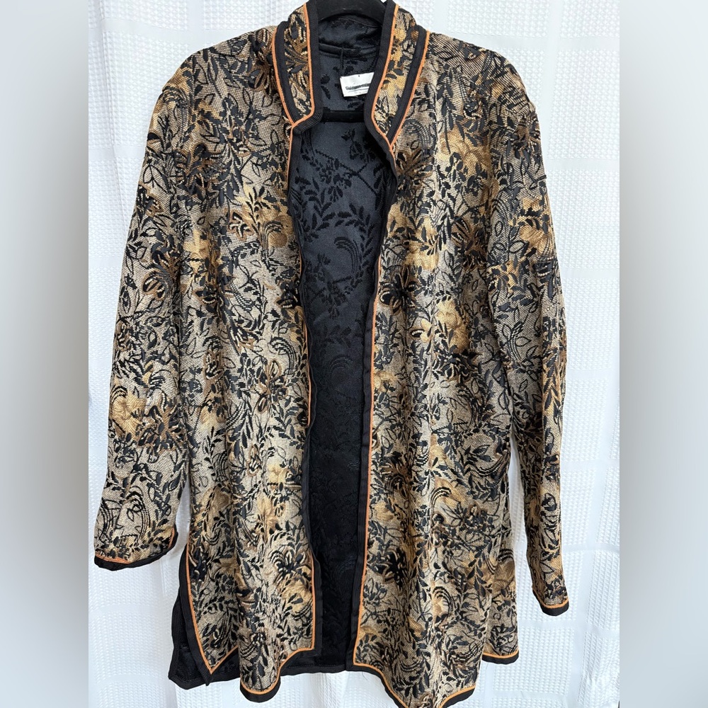 Coldwater Creek embroidered tapestry cardigan